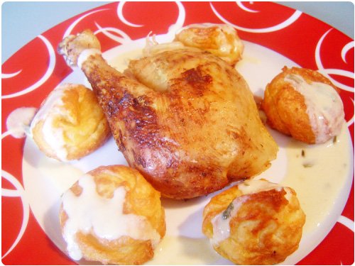 poulet-estragon3 Poulet rôti à la moutarde d’estragon