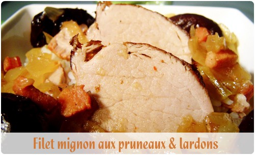 mignon-porc-pruneaux1 Filet mignon en cocotte aux pruneaux, petits lardons et oignons