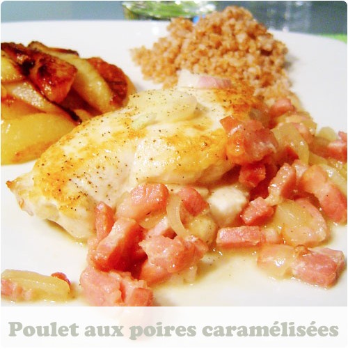 poulet-poire21 Blanc de poulet aux poires caramélisées