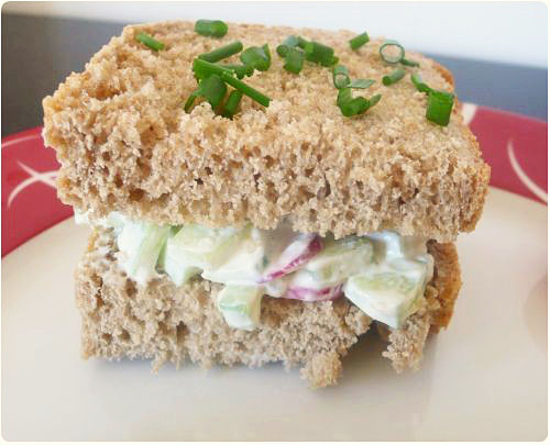 sandwich-concombre21 Sandwich au fromage frais et concombre