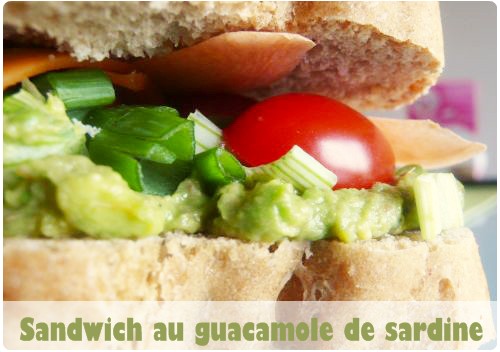 sandwich-guacamole-sardine1 Sandwich au guacamole de sardine et petit légumes