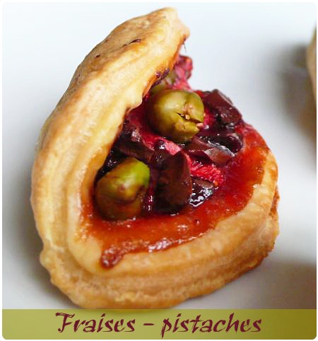 chausson-fraise-pistache1 Gouter improvisé : variation autour des petits chaussons