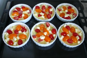clafoutis-cerise-step2 Clafoutis de tomates cerises au saint paulin