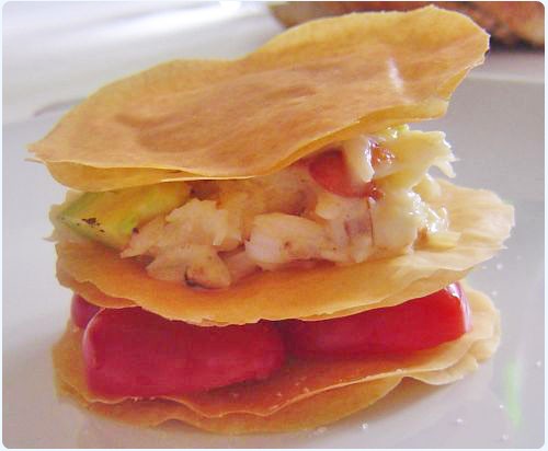 mille-feuille-de-crabe-avocat-et-tomate-cerise1 Mille feuilles de crabes aux tomates cerises