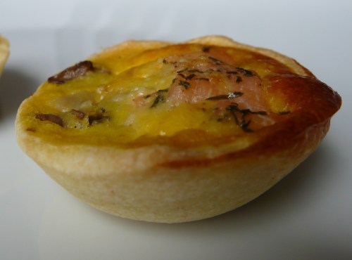 tartelette-champignon-saumon Mini quiche de champignons au saumon fumé