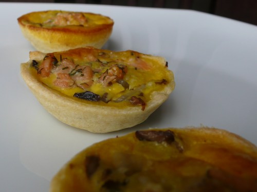 tartelette-champignon-saumon2 Mini quiche de champignons au saumon fumé