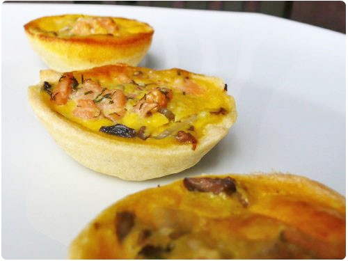 tartelette-champignon-saumon21 Mini quiche de champignons au saumon fumé
