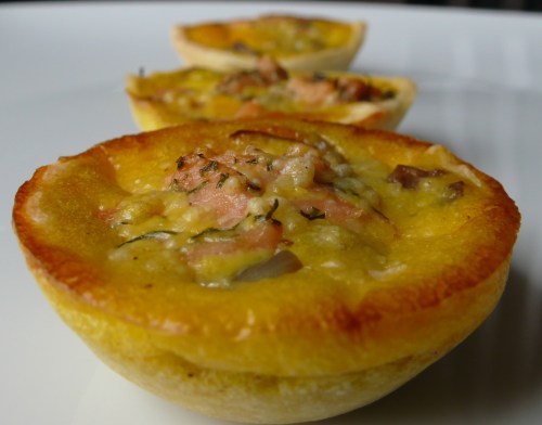 tartelette-champignon-saumon3 Mini quiche de champignons au saumon fumé