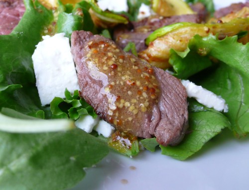 boeuf-tiede-feta-courgette Boeuf tiède, courgettes grillées et feta