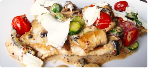 escalope-dinde-legumes2 Escalope de dinde à la moutarde à lancienne et petits légumes