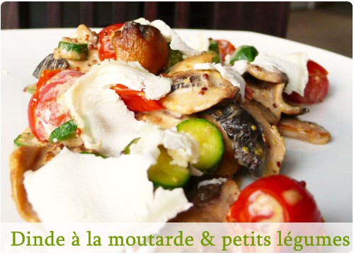 escalope-dinde-legumes3 Escalope de dinde à la moutarde à lancienne et petits légumes