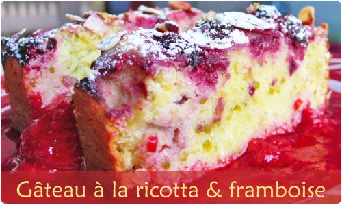 gateau-ricotta-framboise Gâteau de ricotta à la noix de coco et framboise