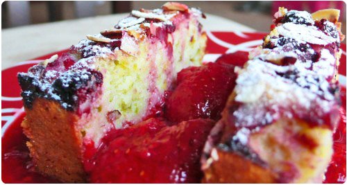 gateau-ricotta-framboise2 Gâteau de ricotta à la noix de coco et framboise