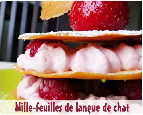 millefeuille-languechat-mousse-fraise-framboise Langues de chat en millefeuilles à la mousse de fraises et framboises