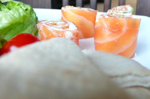 roule-saumon4 Petits roulés de saumon au wasabi