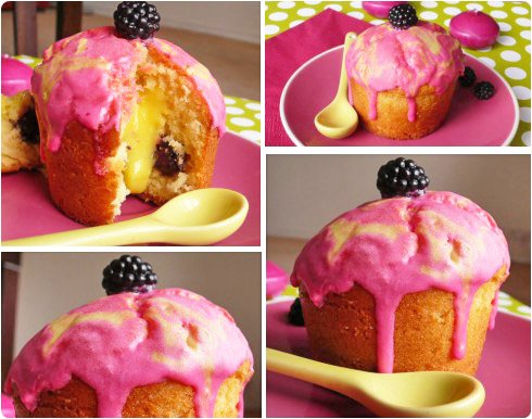 girlymuffin2 Girly Muffin à la mûre et coeur de lime curd