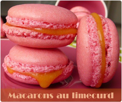 macaron-limecurd Trilogie de macarons : glacés mûres / framboises, lime curd ou confiture de framboise