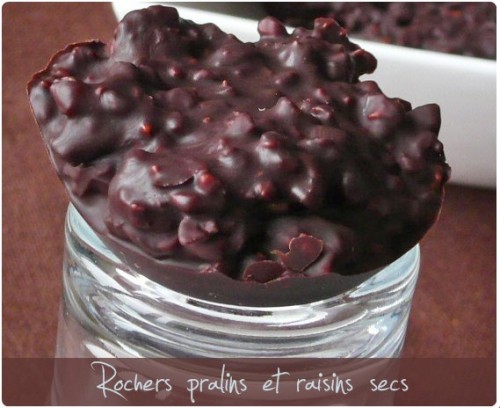 bouchee-raisin-praline Rochers pralins et raisins secs