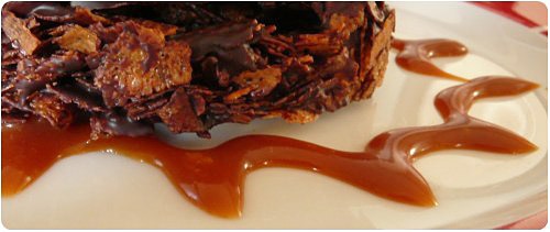 mousse-mars4 Mousse de Mars sous dôme de chocolat, croustillant crêpes gavottes