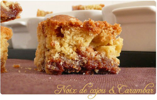 Fondant aux noix de cajou et Carambar