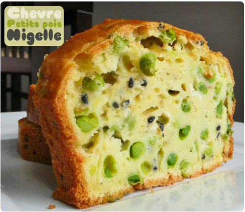 cake-petit-pois Cake aux petits pois, chèvre et nigelle