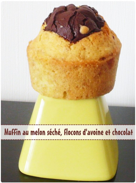 muffin-melon-chocolat Muffins au melon séché, flocons d’avoine et chocolat