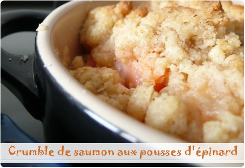 crumble-saumon-epinard4 Crumble de saumon aux pousses dépinard