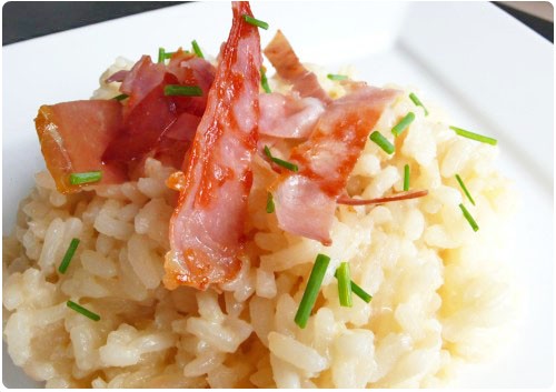risotto-reblochon2 Risotto au reblochon et croustilles de jambon