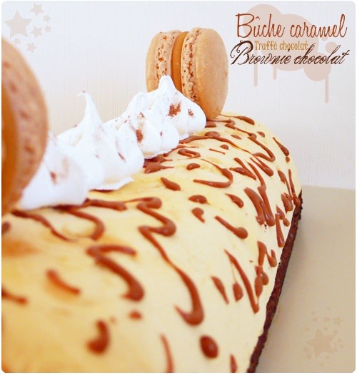 Bûche caramel truffée chocolat