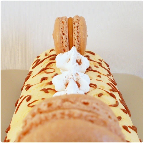 Bûche caramel truffée chocolat