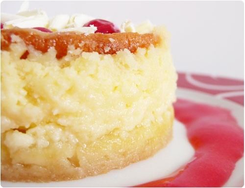 Cheesecake au limoncello curd et coulis groseille