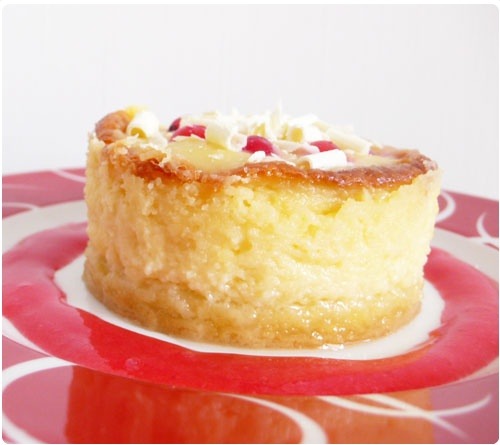 Cheesecake au limoncello curd et coulis groseille