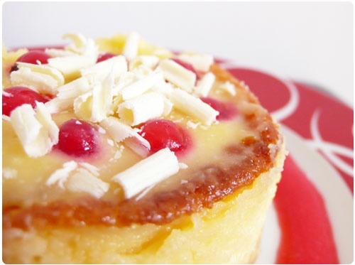 Cheesecake au limoncello curd et coulis groseille
