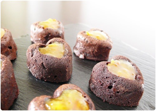 coeur-chocolat-mandarine Mini bouchées au chocolat et marmelade de mandarine