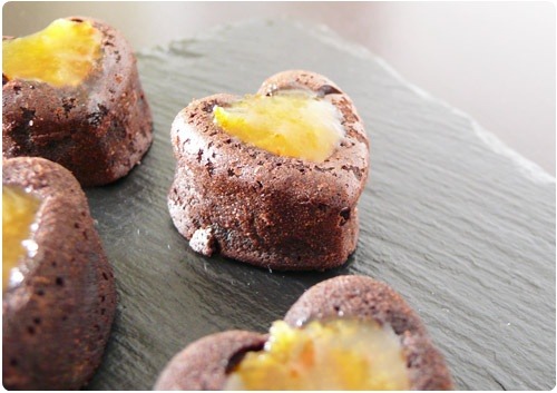 coeur-chocolat-mandarine2 Mini bouchées au chocolat et marmelade de mandarine