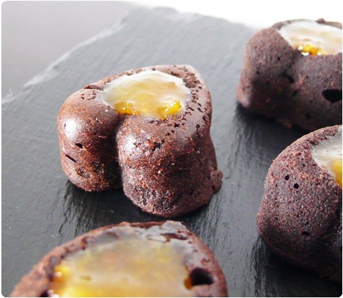 coeur-chocolat-mandarine3 Mini bouchées au chocolat et marmelade de mandarine