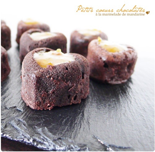 coeur-chocolat-mandarine4 Mini bouchées au chocolat et marmelade de mandarine