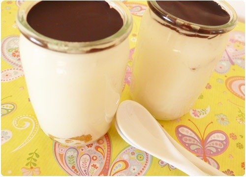 yaourt-pomme-chocolat Yaourt au miel, pommes confites et croquant de chocolat